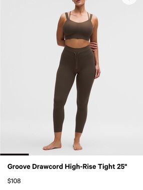 Lululemon Groove Drawcord High-Rise Tight 25" in “walnut crunch” size 6
